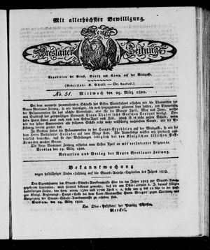Neue Breslauer Zeitung vom 29.03.1820