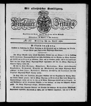 Neue Breslauer Zeitung on Apr 10, 1820