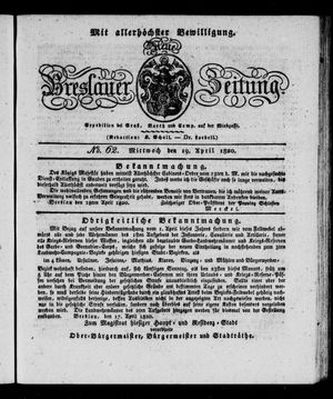 Neue Breslauer Zeitung vom 19.04.1820
