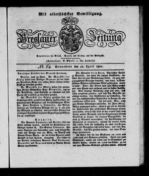Neue Breslauer Zeitung vom 22.04.1820