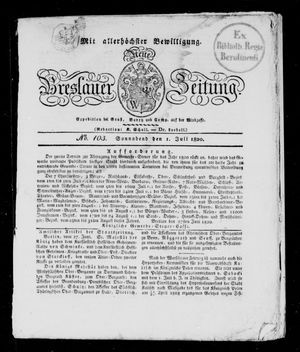 Neue Breslauer Zeitung vom 01.07.1820