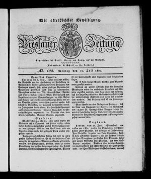 Neue Breslauer Zeitung vom 10.07.1820