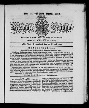 Neue Breslauer Zeitung vom 19.08.1820