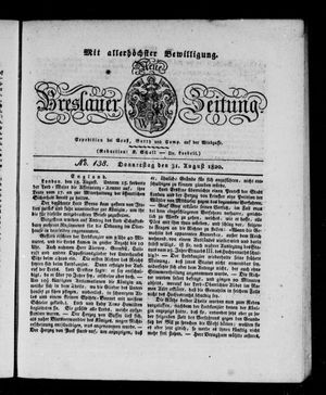 Neue Breslauer Zeitung vom 31.08.1820