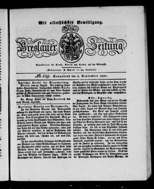 Neue Breslauer Zeitung on Sep 2, 1820