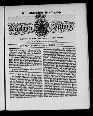 Neue Breslauer Zeitung vom 09.09.1820