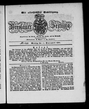 Neue Breslauer Zeitung vom 11.09.1820