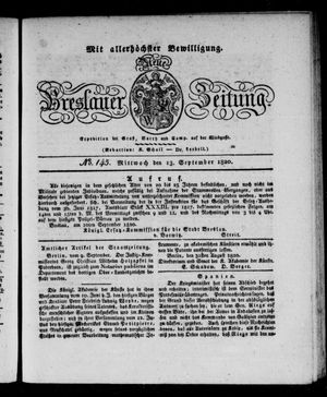 Neue Breslauer Zeitung vom 13.09.1820