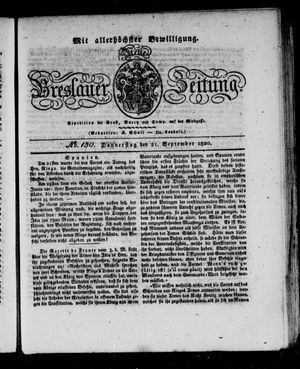 Neue Breslauer Zeitung on Sep 21, 1820