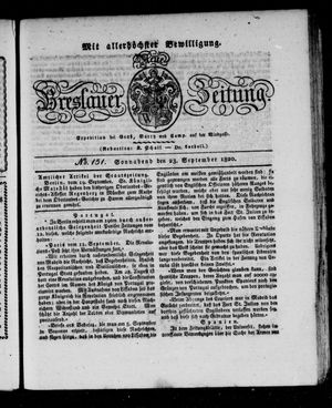Neue Breslauer Zeitung vom 23.09.1820