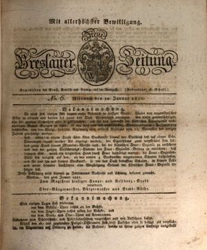 Neue Breslauer Zeitung vom 10.01.1821