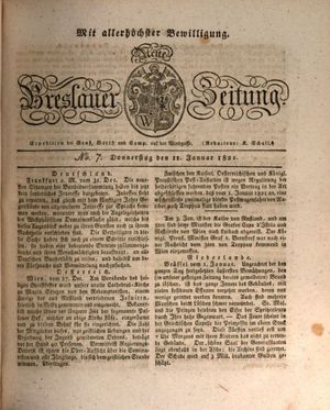 Neue Breslauer Zeitung on Jan 11, 1821