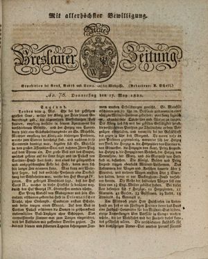 Neue Breslauer Zeitung vom 17.05.1821