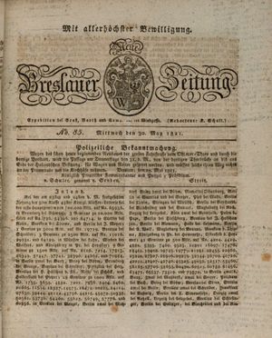 Neue Breslauer Zeitung vom 30.05.1821