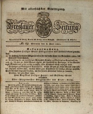 Neue Breslauer Zeitung vom 06.06.1821