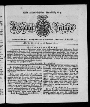 Neue Breslauer Zeitung vom 16.01.1822