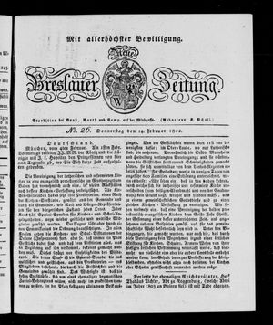 Neue Breslauer Zeitung vom 14.02.1822