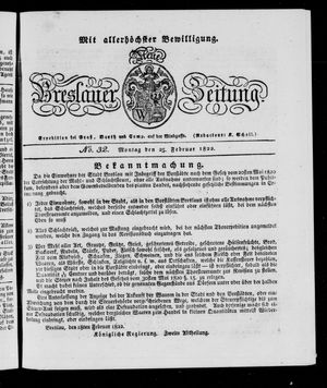 Neue Breslauer Zeitung vom 25.02.1822