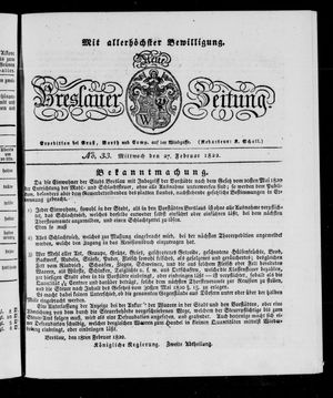 Neue Breslauer Zeitung vom 27.02.1822
