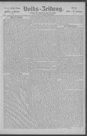 Berliner Volkszeitung vom 04.02.1890