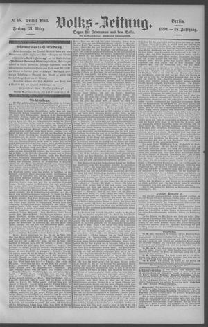 Berliner Volkszeitung vom 21.03.1890