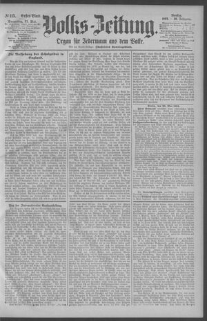 Berliner Volkszeitung vom 21.05.1891