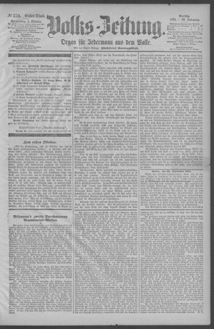 Berliner Volkszeitung vom 01.10.1891