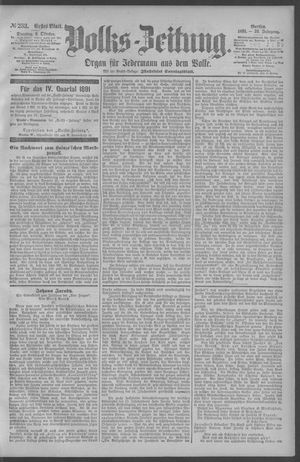 Berliner Volkszeitung vom 06.10.1891