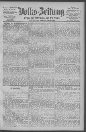 Berliner Volkszeitung vom 20.11.1891