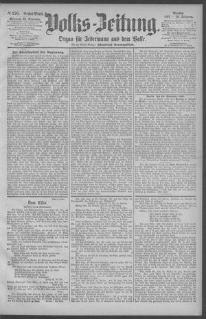 Berliner Volkszeitung vom 25.11.1891