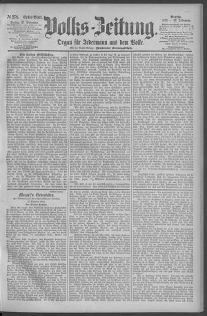 Berliner Volkszeitung vom 27.11.1891