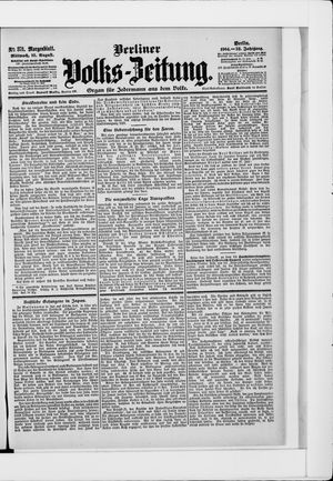 Berliner Volkszeitung on Aug 10, 1904