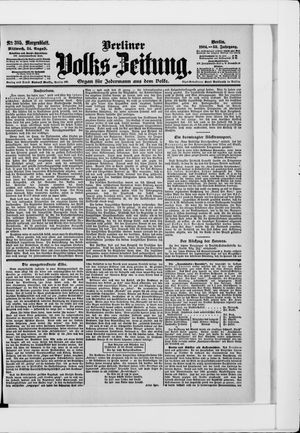 Berliner Volkszeitung vom 24.08.1904