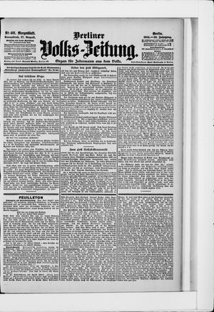 Berliner Volkszeitung on Aug 27, 1904