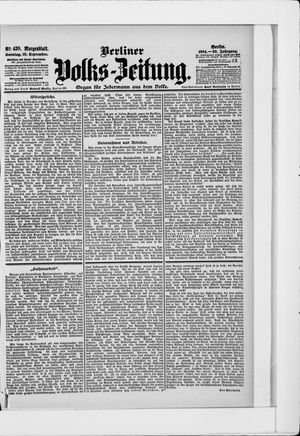 Berliner Volkszeitung vom 18.09.1904