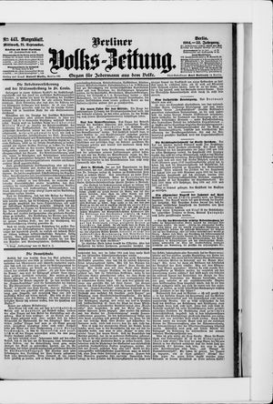 Berliner Volkszeitung on Sep 21, 1904
