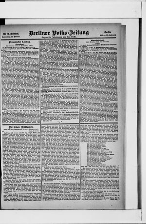 Berliner Volkszeitung vom 16.02.1905