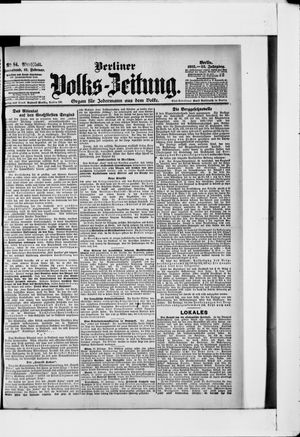 Berliner Volkszeitung vom 18.02.1905