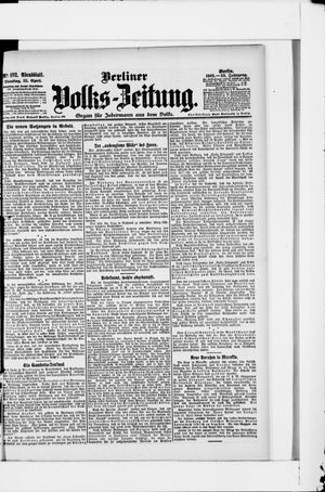 Berliner Volkszeitung vom 25.04.1905
