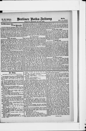 Berliner Volkszeitung vom 27.04.1905
