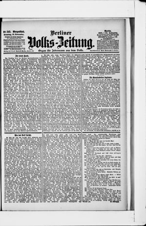 Berliner Volkszeitung vom 19.11.1905