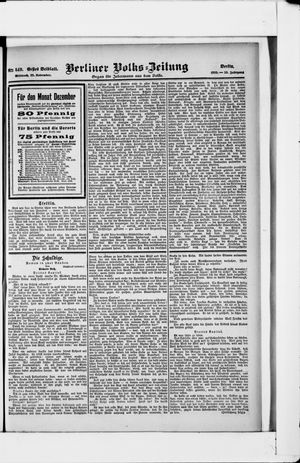 Berliner Volkszeitung vom 22.11.1905