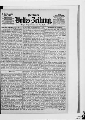 Berliner Volkszeitung vom 22.04.1906