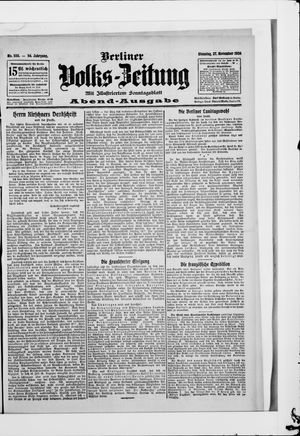 Berliner Volkszeitung vom 27.11.1906