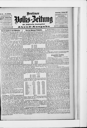 Berliner Volkszeitung vom 07.02.1907