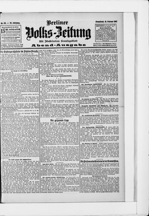 Berliner Volkszeitung on Feb 16, 1907