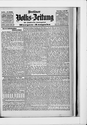 Berliner Volkszeitung vom 04.04.1907