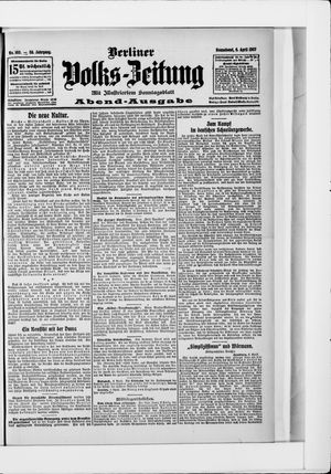 Berliner Volkszeitung vom 06.04.1907
