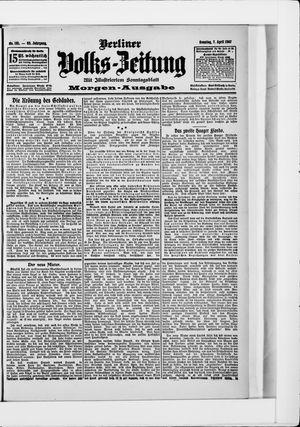 Berliner Volkszeitung on Apr 7, 1907