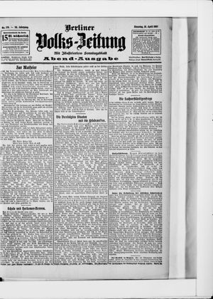 Berliner Volkszeitung vom 16.04.1907